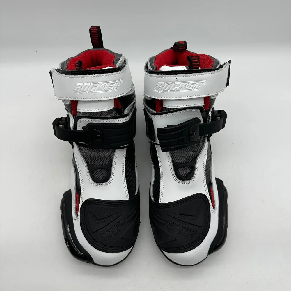 Joe Rocket 1387-3011 Mens 11 White Atomic Motorcycle Riding Boots Broken Strap